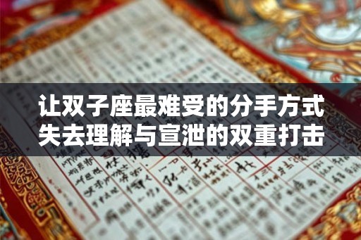 让双子座最难受的分手方式失去理解与宣泄的双重打击