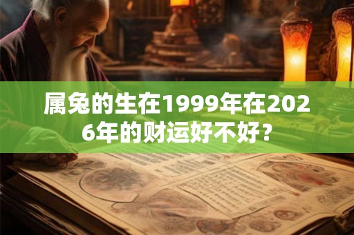 属兔的生在1999年在2026年的财运好不好？