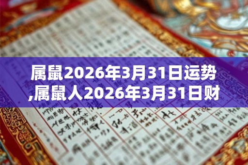 属鼠2026年3月31日运势,属鼠人2026年3月31日财运,生肖鼠2026年3月31日运势