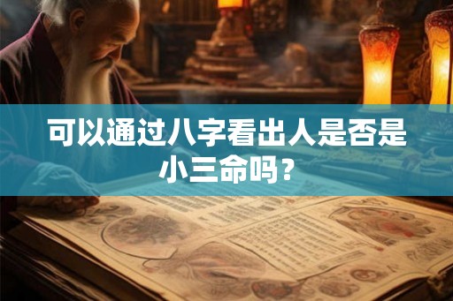 可以通过八字看出人是否是小三命吗？