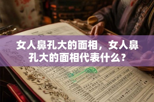 女人鼻孔大的面相，女人鼻孔大的面相代表什么？