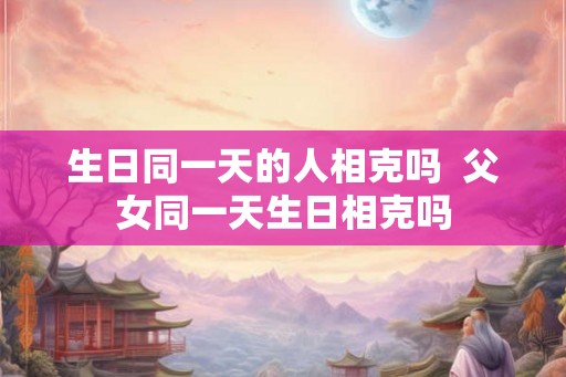 生日同一天的人相克吗  父女同一天生日相克吗