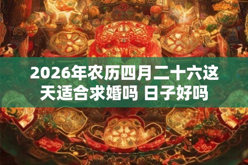 2026年农历四月二十六这天适合求婚吗 日子好吗