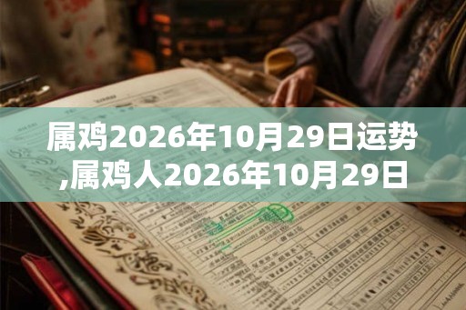 属鸡2026年10月29日运势,属鸡人2026年10月29日财运,生肖鸡2026年10月29日运势