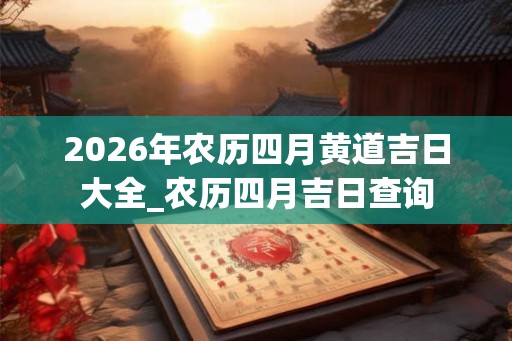 2026年农历四月黄道吉日大全_农历四月吉日查询