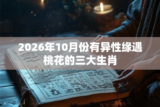 2026年10月份有异性缘遇桃花的三大生肖