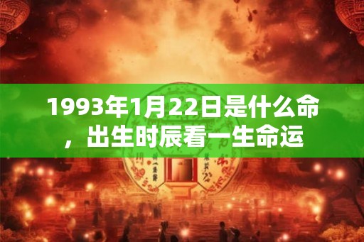 1993年1月22日是什么命，出生时辰看一生命运