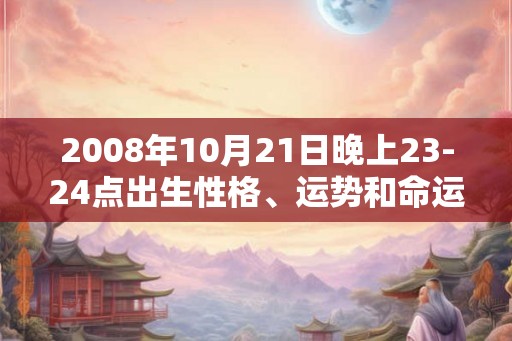 2008年10月21日晚上23-24点出生性格、运势和命运