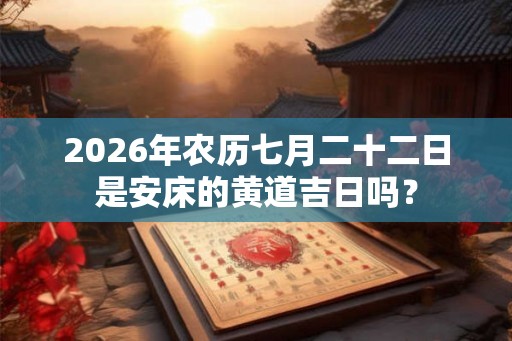 2026年农历七月二十二日是安床的黄道吉日吗？
