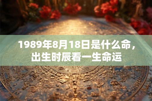 1989年8月18日是什么命，出生时辰看一生命运