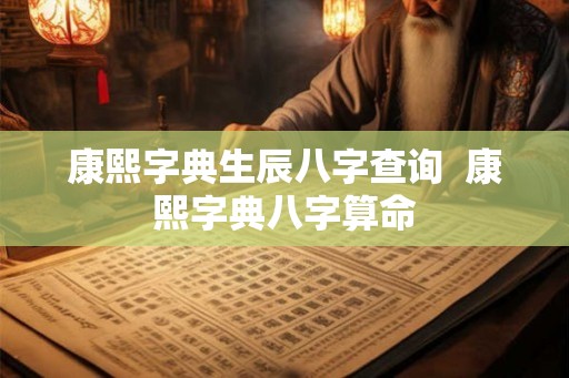 康熙字典生辰八字查询  康熙字典八字算命