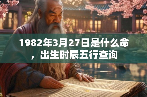 1982年3月27日是什么命，出生时辰五行查询