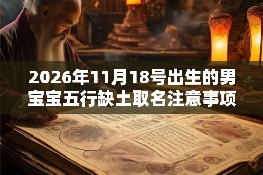 2026年11月18号出生的男宝宝五行缺土取名注意事项