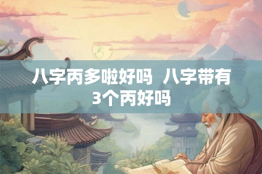 八字丙多啦好吗  八字带有3个丙好吗