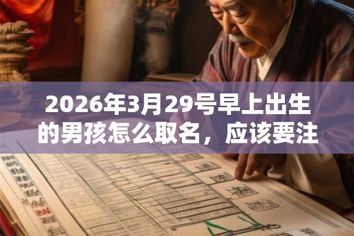 2026年3月29号早上出生的男孩怎么取名，应该要注意什么？