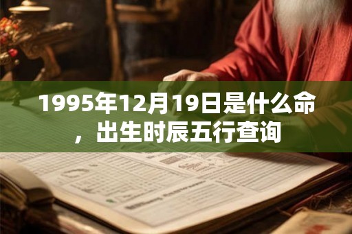 1995年12月19日是什么命，出生时辰五行查询