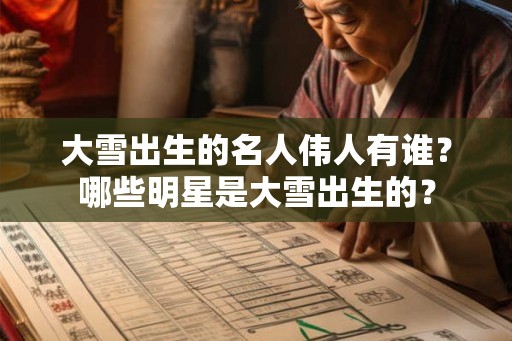 大雪出生的名人伟人有谁？哪些明星是大雪出生的？