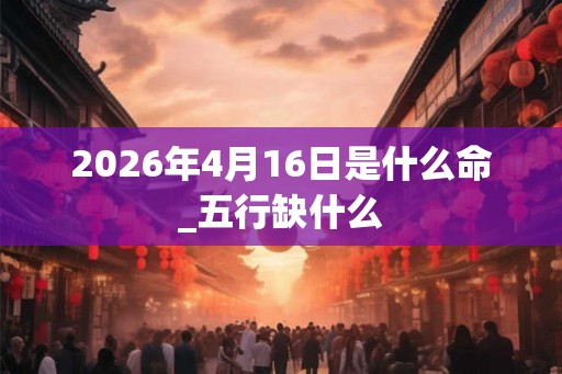 2026年4月16日是什么命_五行缺什么