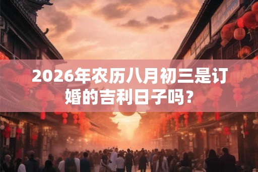 2026年农历八月初三是订婚的吉利日子吗？