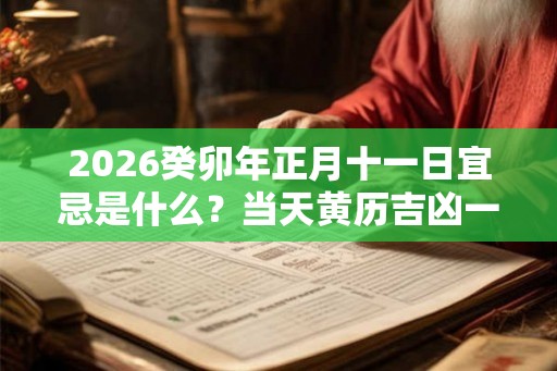 2026癸卯年正月十一日宜忌是什么？当天黄历吉凶一览表