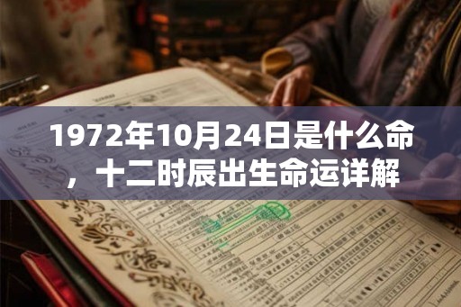 1972年10月24日是什么命，十二时辰出生命运详解