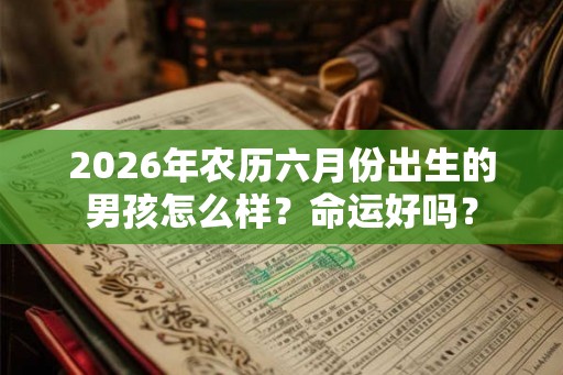 2026年农历六月份出生的男孩怎么样？命运好吗？