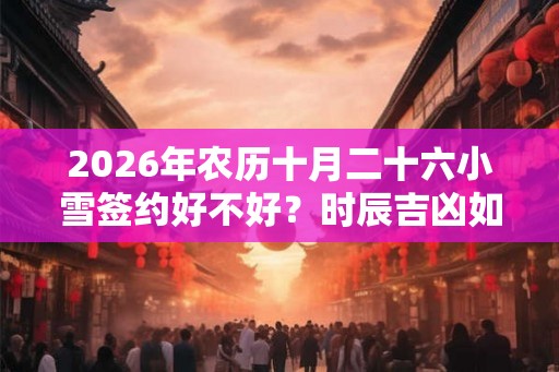 2026年农历十月二十六小雪签约好不好？时辰吉凶如何？