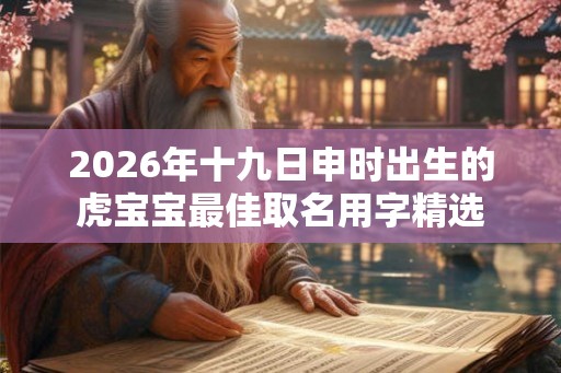 2026年十九日申时出生的虎宝宝最佳取名用字精选