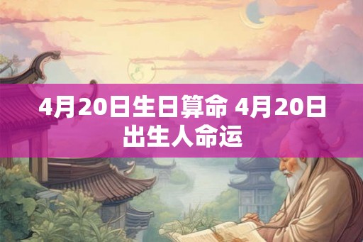 4月20日生日算命 4月20日出生人命运