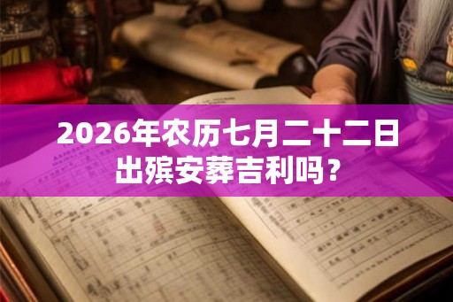 2026年农历七月二十二日出殡安葬吉利吗？