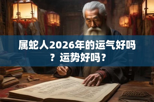 属蛇人2026年的运气好吗？运势好吗？