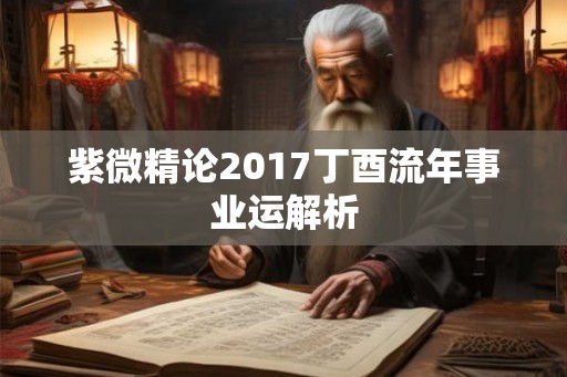 紫微精论2017丁酉流年事业运解析
