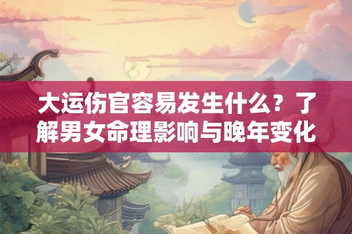 大运伤官容易发生什么?了解男女命理影响与晚年变化 大运伤官容易发生什么?了解男女命理影响与晚年变化