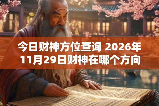 今日财神方位查询 2026年11月29日财神在哪个方向