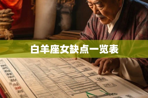 白羊座女缺点一览表