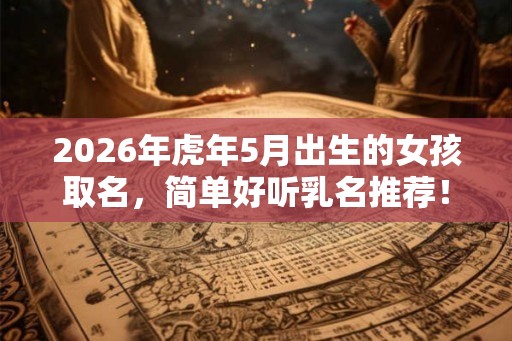 2026年虎年5月出生的女孩取名,简单好听乳名推荐! 2026年虎年5月出生的女孩取名,简单好听乳名推荐!