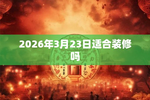 2026年3月23日适合装修吗