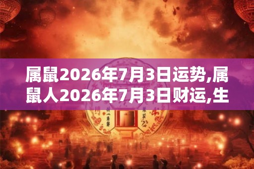 属鼠2026年7月3日运势,属鼠人2026年7月3日财运,生肖鼠2026年7月3日运势