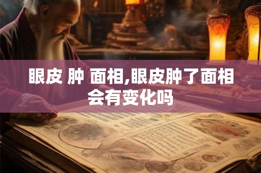 眼皮 肿 面相,眼皮肿了面相会有变化吗