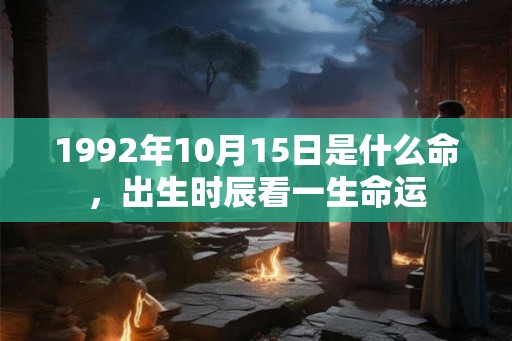 1992年10月15日是什么命，出生时辰看一生命运