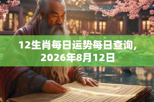 12生肖每日运势每日查询,2026年8月12日