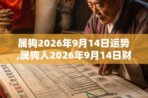 属狗2026年9月14日运势,属狗人2026年9月14日财运,生肖狗2026年9月14日运势