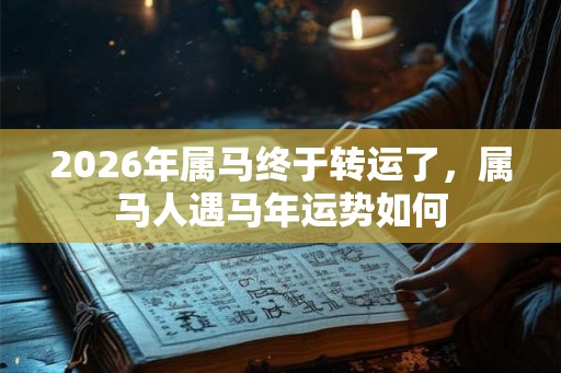 2026年属马终于转运了,属马人遇马年运势如何 2026年属马终于转运了,属马人遇马年运势如何