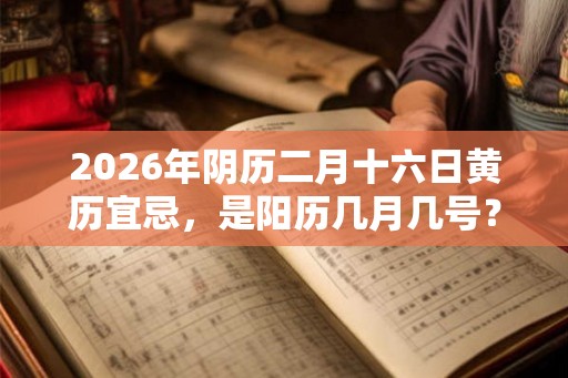 2026年阴历二月十六日黄历宜忌，是阳历几月几号？