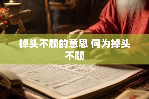 掉头不顾的意思 何为掉头不顾 掉头不顾的意思 何为掉头不顾