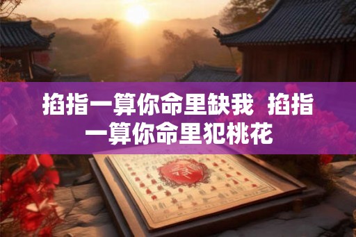 掐指一算你命里缺我  掐指一算你命里犯桃花