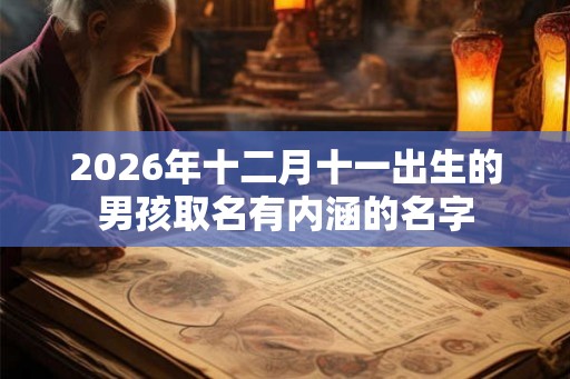 2026年十二月十一出生的男孩取名有内涵的名字