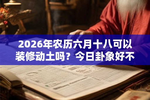 2026年农历六月十八可以装修动土吗?今日卦象好不好? 2026年农历六月十八可以装修动土吗?今日卦象好不好?