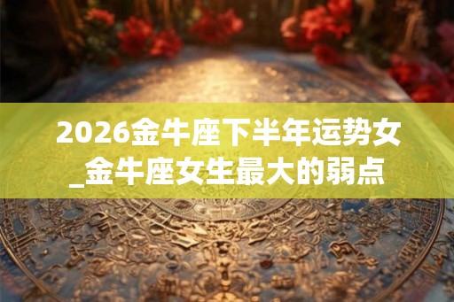 2026金牛座下半年运势女_金牛座女生最大的弱点 2026金牛座下半年运势女_金牛座女生最大的弱点