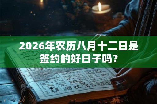 2026年农历八月十二日是签约的好日子吗？